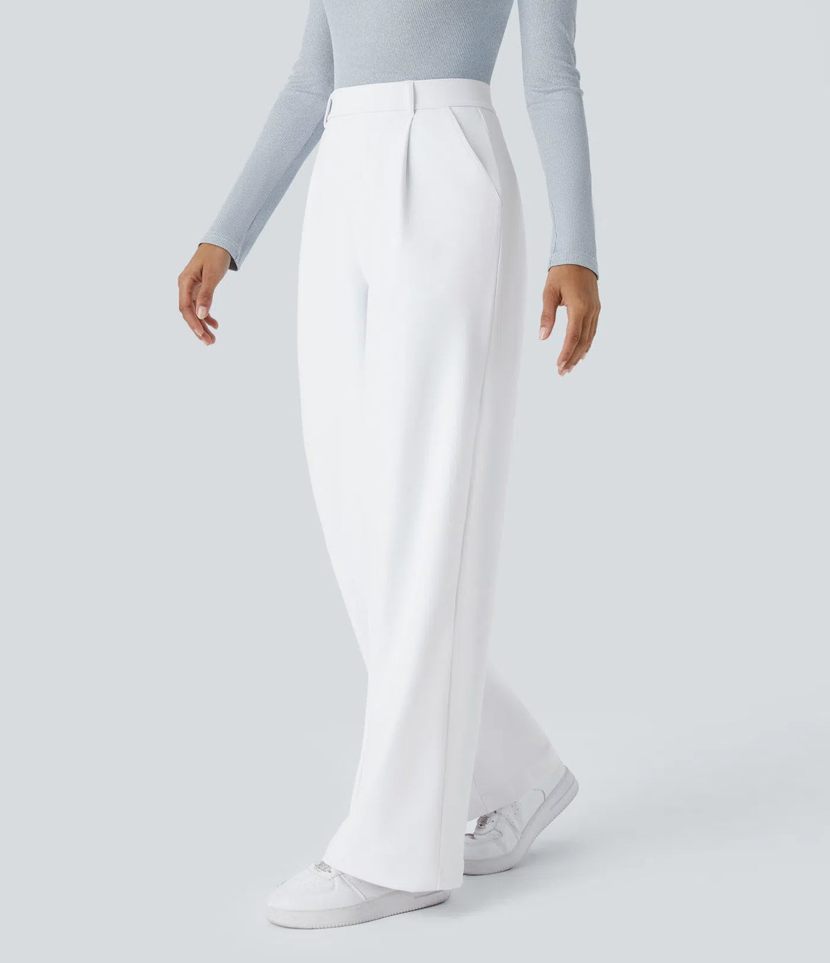 Le Pantalon Fluide Plisane – Blanc