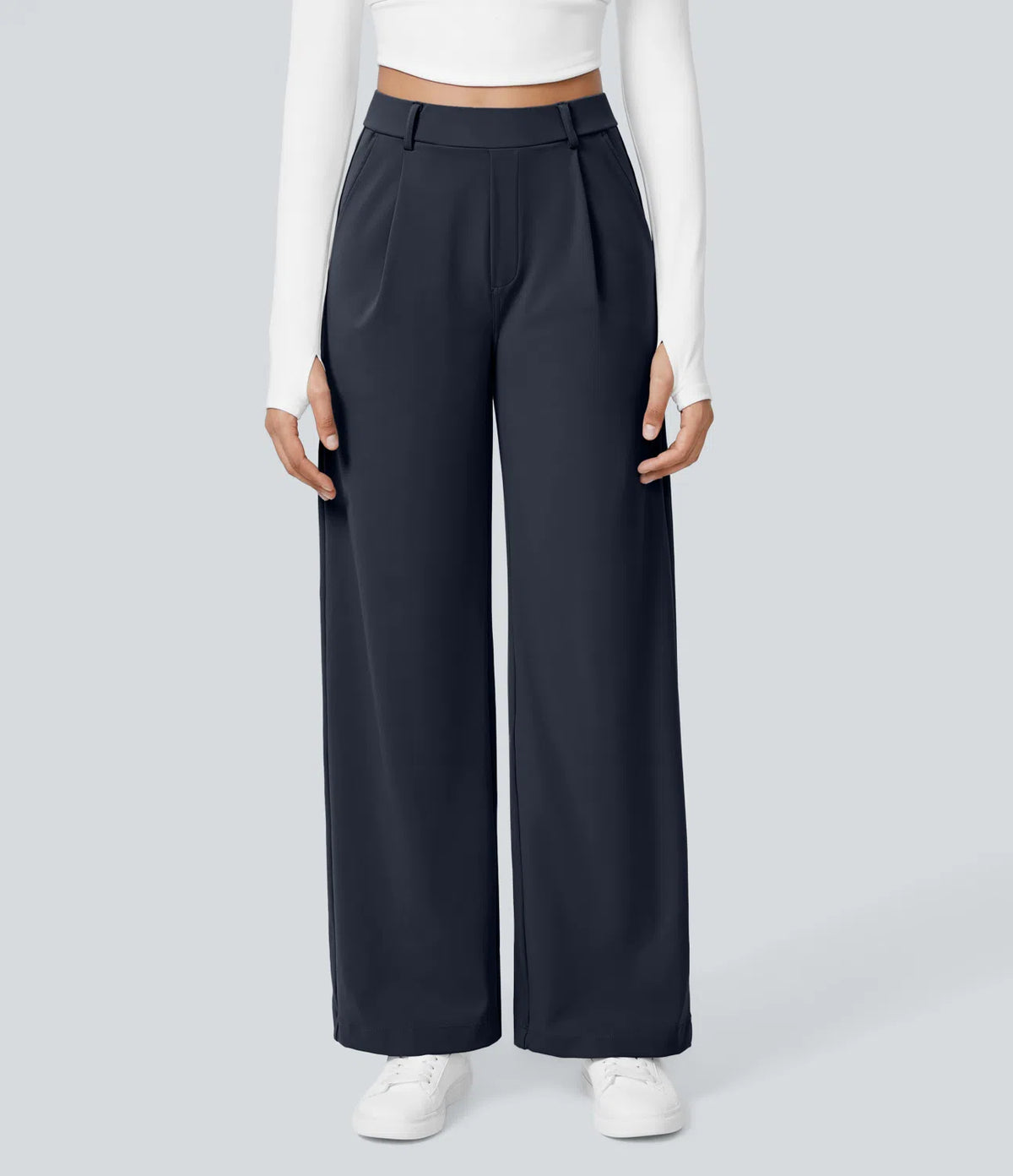 Le Pantalon Fluide Plisane – Bleu marine