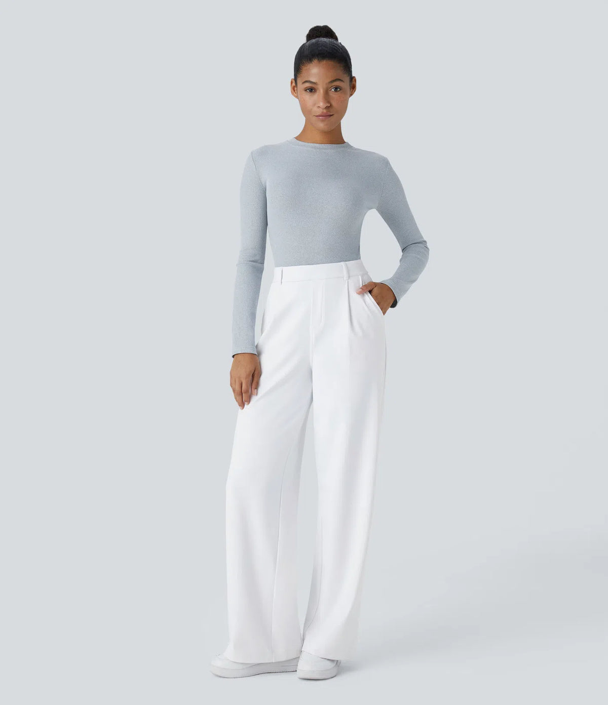 Le Pantalon Fluide Plisane – Blanc
