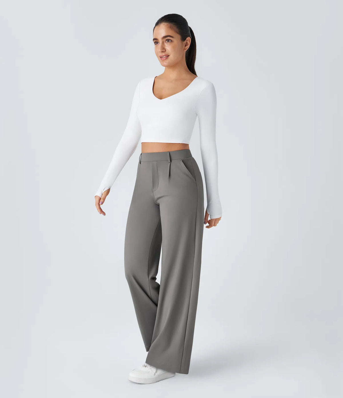 Le Pantalon Fluide Plisane – Gris