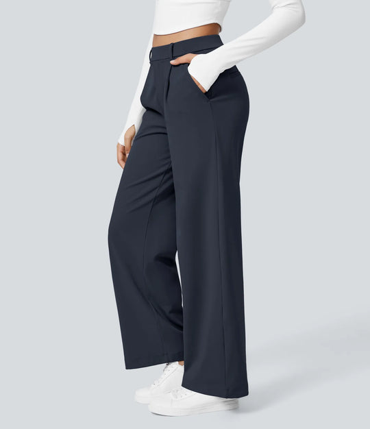 Le Pantalon Fluide Plisane – Bleu marine